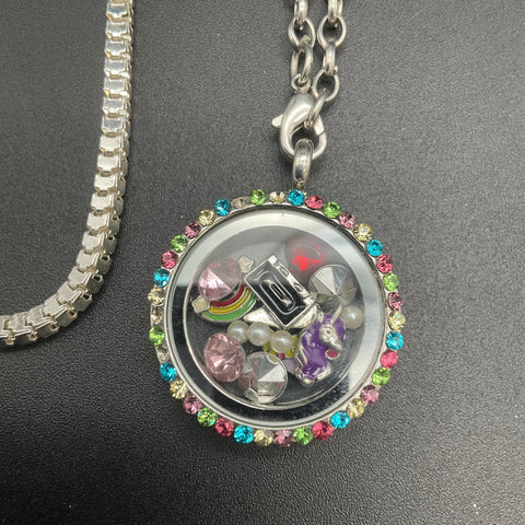 Mixed Style Fashion Jewelry Lot of 8 Necklaces Elephant Living Locket Boho