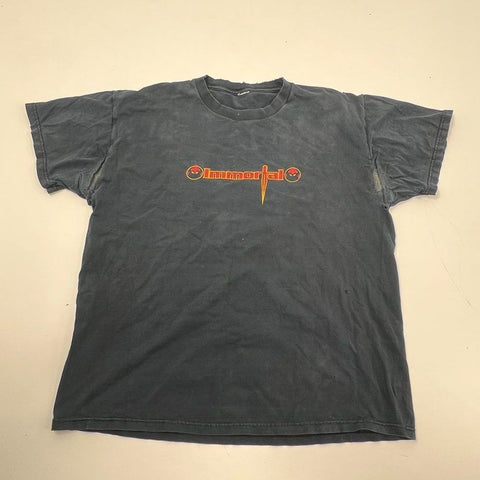 Vintage Y2K Immortal Skate Graphic Logo T-Shirt Double Stitch Faded Sz L