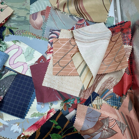 Vintage Fabric Quilt Squares Scraps Lot Mixed Patterns Florals Cotton 7.5 lbs