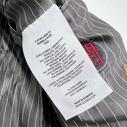 Closed Women's Bubble Pori Coat Jacket Black Mohair Wool Blend Mock Neck S