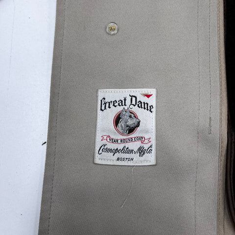 Vintage 70s Great Dane Cosmopolitan Trench Coat Raincoat Zip Out Liner Tan