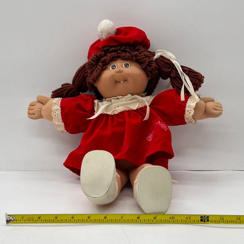 Vintage Cabbage Patch Kids Doll Coleco 1982 Red Christmas Outfit Xavier Roberts
