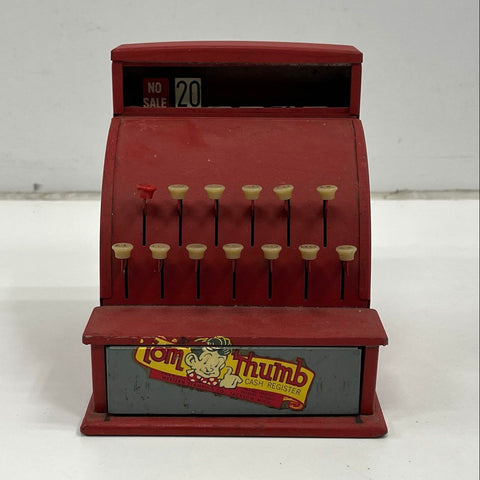 Vintage Tom Thumb Toy Cash Register Metal Western Stamping Co Jackson MI Red