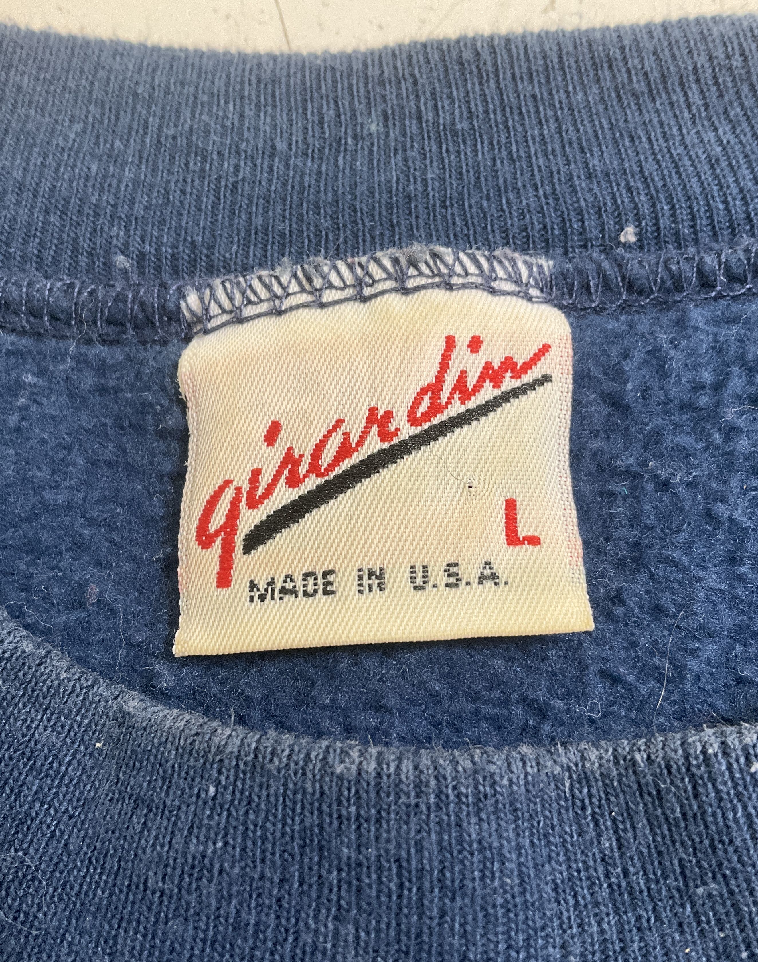 Vintage 80s Girardin Navy University of Michigan Crewneck Sweatshirt Men's L