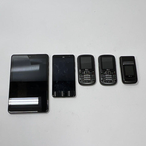 LG ZTE Alcatel Mobile Lot Saber UN200 AQT80 Tablet 5 Piece Phone Lot Working