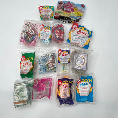 McDonald's Happy Meal Toy Lot Barbie Disney Lego Ty MIP Vintage 14 Figures
