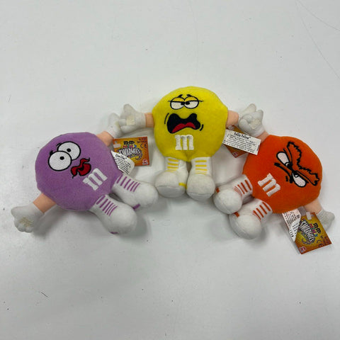 1998 M&M's Swarmees Plush Lot 3 Yellin Yellow Orville Orange Lisa Lilac