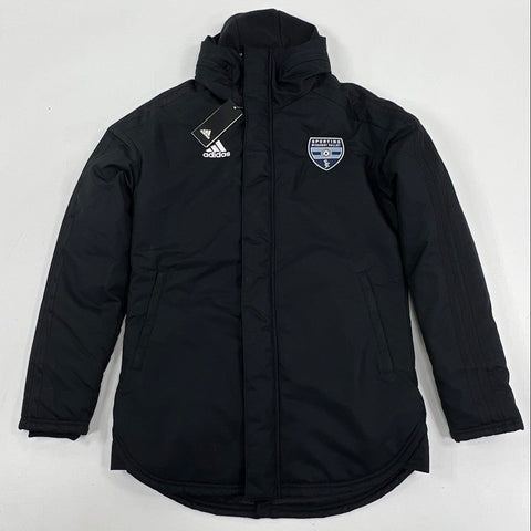 NWT Adidas Men's JKT18 Soccer Parka Black Sporting Missouri Valley Sz S