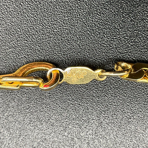 Vintage 14K GP Gold Plated Flat Interlocking Link Chain Necklace 19"