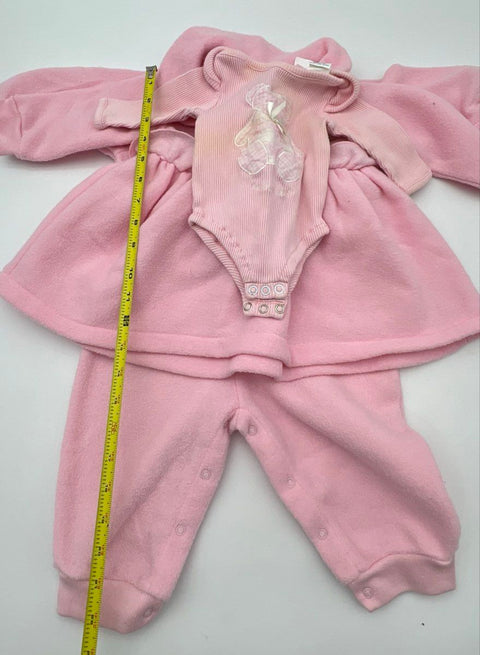 Vintage 90s Baby Beluga New York Lot Dress Sleeper Bodysuit Bunny Bear Pink 12M