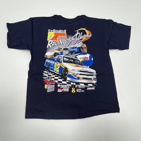 Vintage Y2K NASCAR Ken Schrader Federated Auto Parts 200 Racing T-Shirt Sz XL