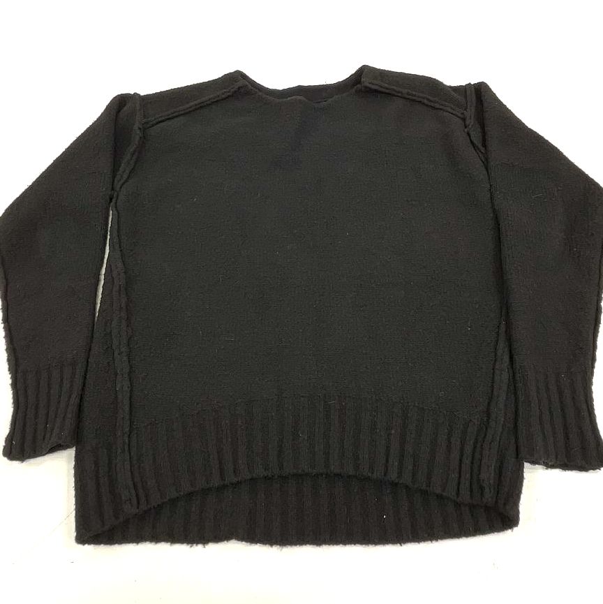Free People Black Textured Exposed Seam Cropped Sweater Women's XS