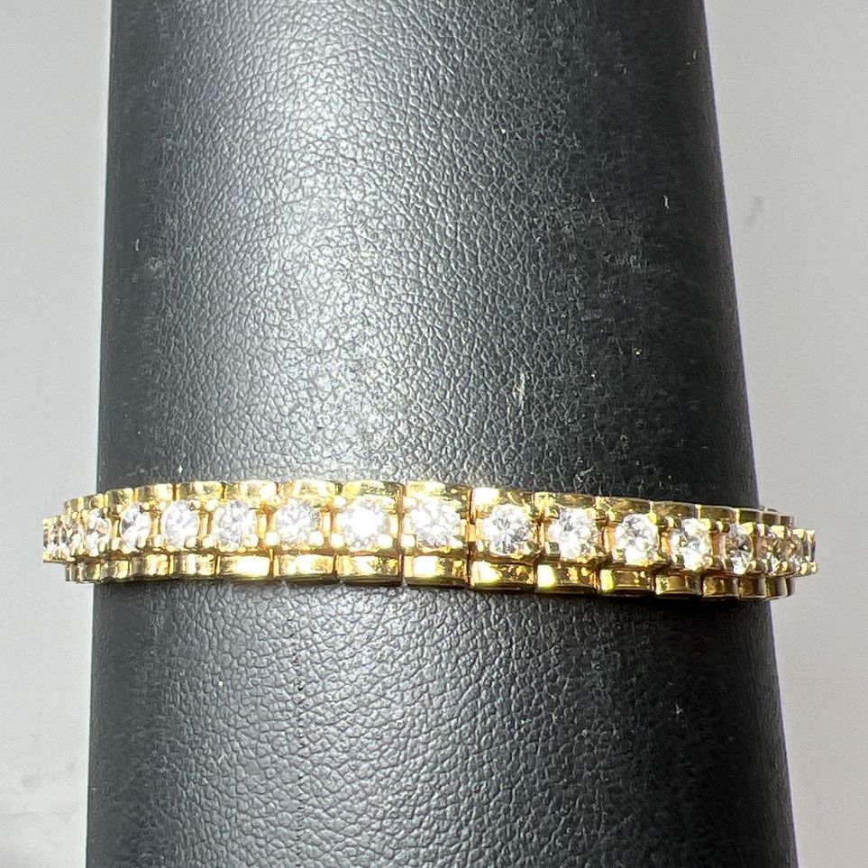 925 Sterling Silver Vermeil CZ Tennis Bracelet