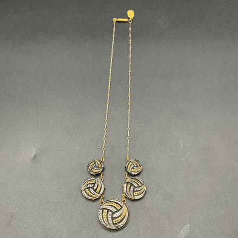 Vintage Pididdly Links Kingston NY Gold & Silver Tone Medallion Necklace 16"