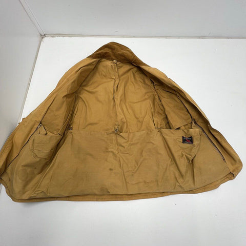 Vintage 50s JC Higgins Tan Duck Canvas Hunting Field Jacket Coat Men's