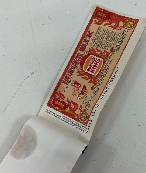 Vintage 1999 Burger King Burger Bucks Booklet Five $1 Coupons Fast Food Promo