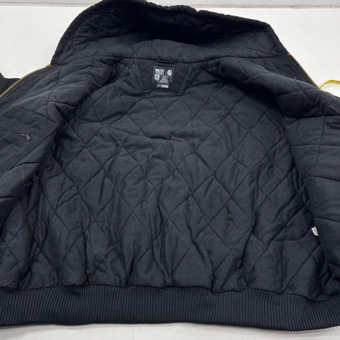 Carhartt Men's J140 Loose Fit Duck Flannel Lined Active Jacket Black Sz 5XL