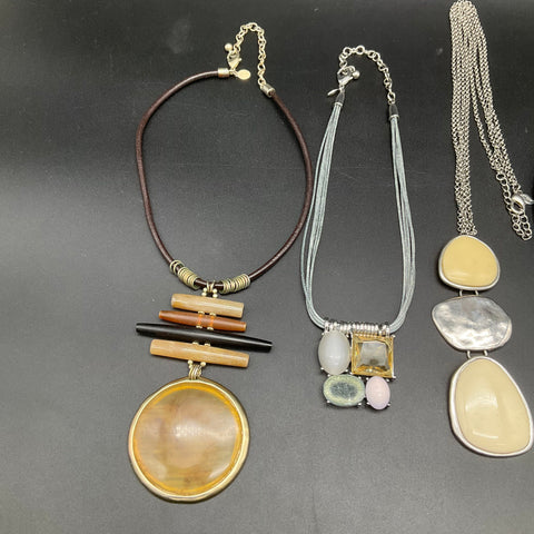 Chico's Statement Necklaces Lot of 4 Multi-Strand Boho Stone Resin Accents