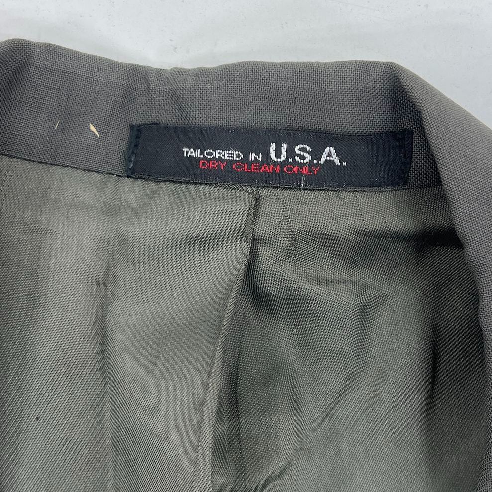 Vintage Tom James Gray Wool 2-Piece Suit Tailored in USA Men's