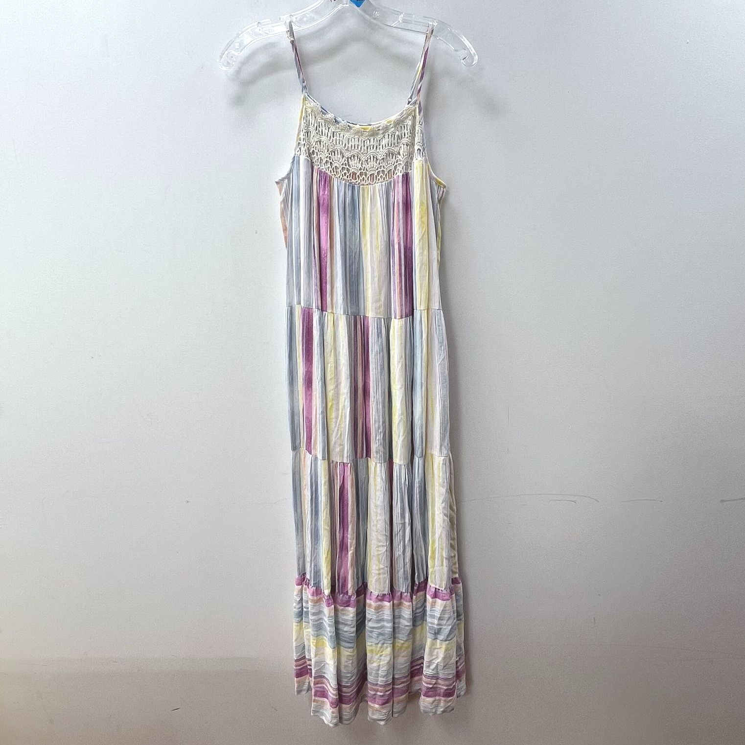 NWT Lauren Conrad Maxi Watercolor Multi Stripes Sundress Women's Small $74