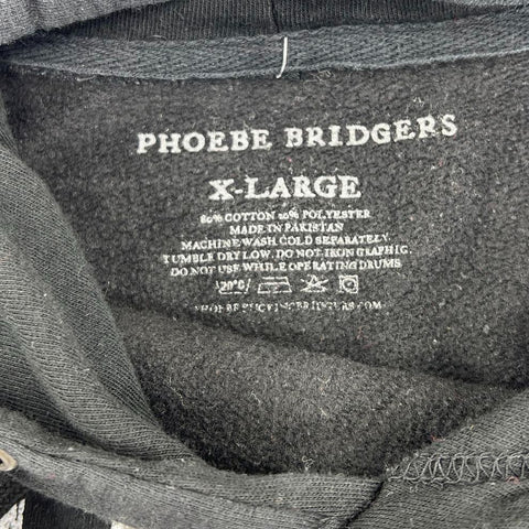 Phoebe Bridgers Black Metal Logo Graphic Hoodie Pullover Sweatshirt Unisex XL