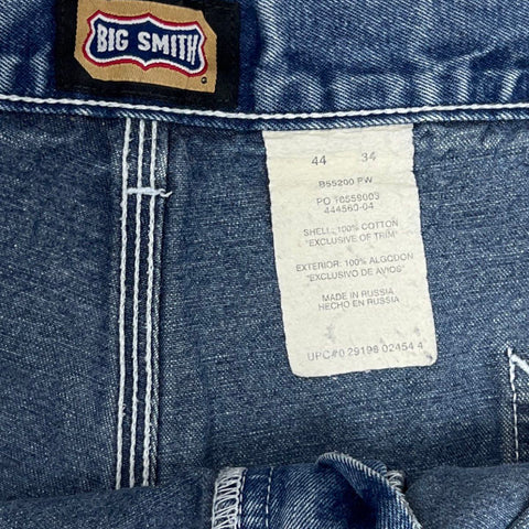 Vintage Y2K Big Smith Men's Blue Carpenter Jeans Relaxed Fit Denim Sz 44x34