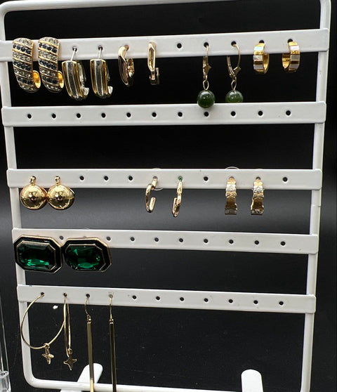Vintage to Modern Costume Jewelry Earring Lot Mix Pairs Hoops Dangles Rhinestone