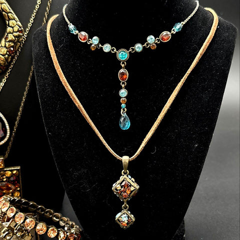 Vintage Style Rhinestone Costume Jewelry Lot Gold Bronze Tone Narmi Watch 15pc