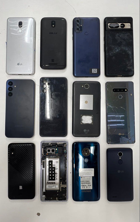 Smartphone Lot 12 Pieces Samsung LG Motorola Pixel BLU For Parts Only As-Is