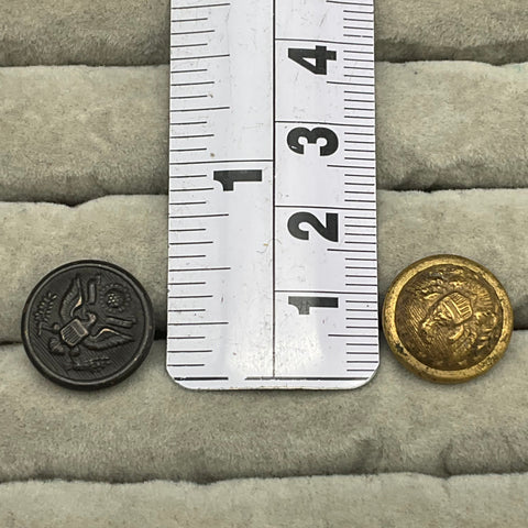 Antique US Military Buttons Lot 2 US Eagle Great Seal Scovill Waterbury