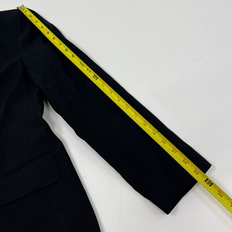 Talbots NWT Black Double Breasted Tencel Linen Blend Blazer Women's Size 6