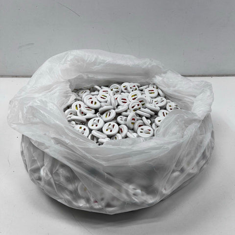 Bulk White Round Clothing Security Ink Tags Bottom Portion Red Yellow Vials 35lb