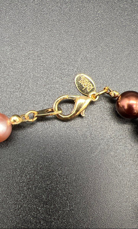 Vintage Joan Rivers Signed Faux Pearl Necklace & Earring Set Gold Tone Lot of 3