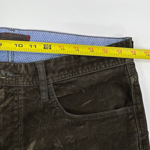 Robert Graham Men's Brown Velvet Corduroy Straight Leg Jeans Pants Size 35x30