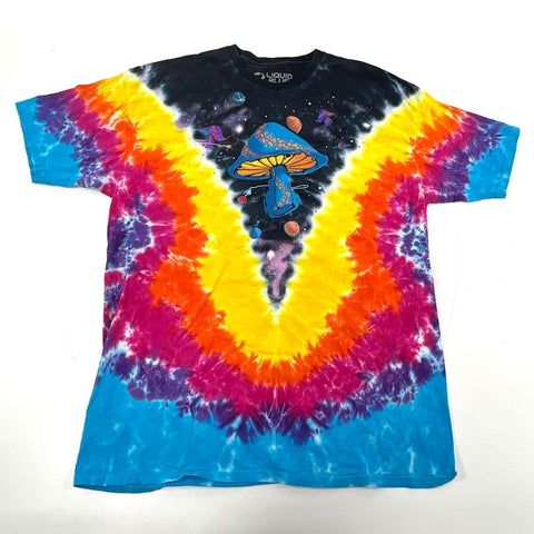 Liquid Blue Space Mushroom Tie Dye T-Shirt Psychedelic Galaxy Trippy Sz 4XL