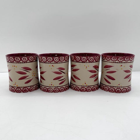 Temp-tations Old World Cranberry 16 oz Coffee Mug Set 4 Piece Lot