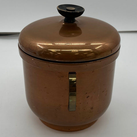 Farber Brothers Solid Copper Ice Bucket with 2 Quart Pyrex Liner Vintage