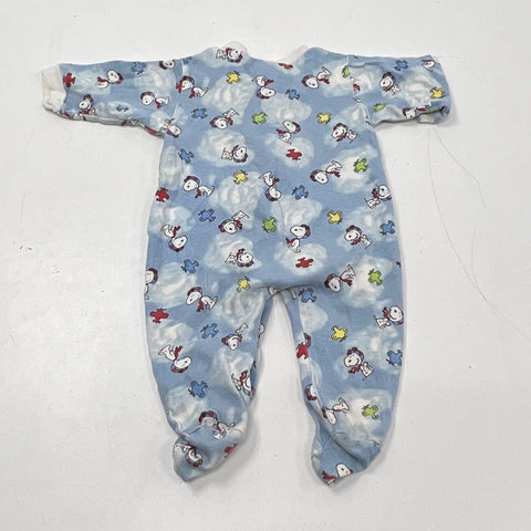 Baby Snoopy Blue Red Baron Clouds Vintage Y2K Footed Sleeper Pajamas Sz 6-9M