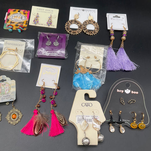 Fashion Earring Lot 20 Pairs Nordstrom Vera Wang Francesca's Liz Claiborne Hoop