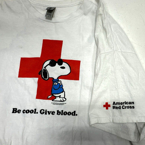 American Red Cross Snoopy Joe Cool Give Blood T-Shirt Peanuts 2023 Sz 2XL