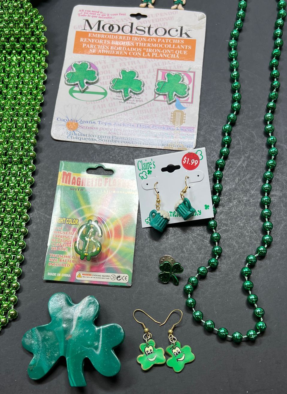 St Patrick's Day Necklaces Earrings Brooches Jewelry Lot