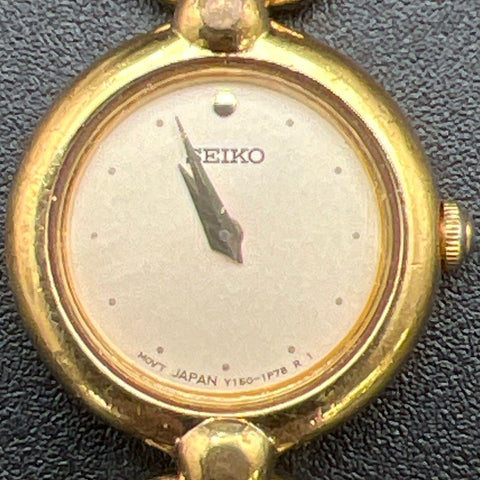 Vintage Seiko Women's Gold Tone Bracelet Dress Watch Y150-0M69 Quartz