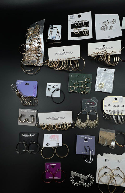 Mixed Costume Jewelry Lot 1.5 Lbs Hoop Earrings Claire's Betsey Johnson Icing