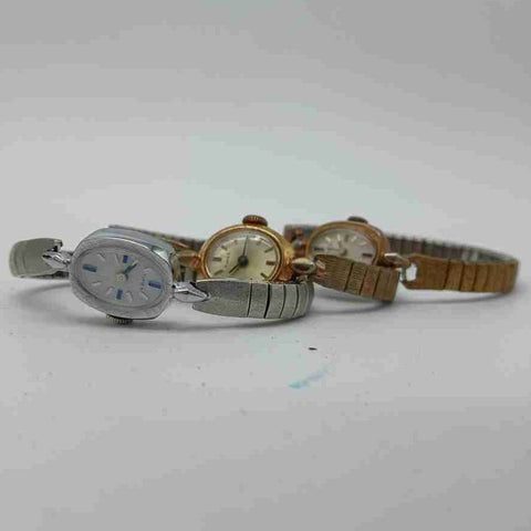 Vintage Timex Ladies Watch Lot of 5 Gold and Silver Tone Repair Parts As Is