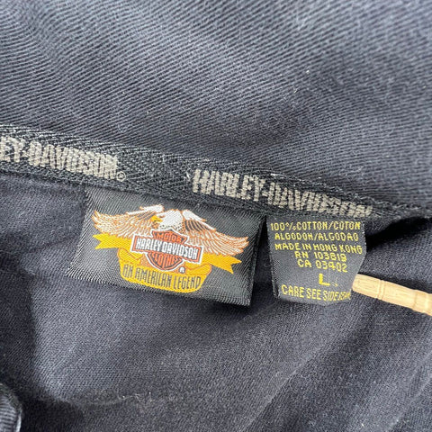 Harley-Davidson Womens Lot 2 Studded Denim Shirt & Eagle Vest Sz L