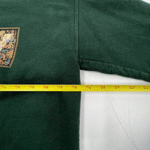 Obey Men's Green Graphic Crewneck Sweatshirt Streetwear Tapestry Logo Size S