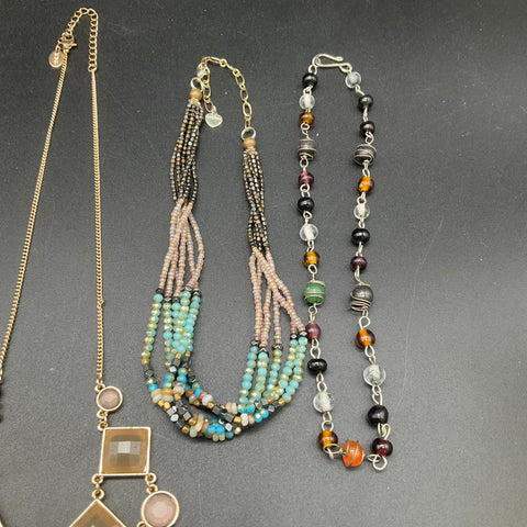 Chico's Nakamol Icing Bohemian Statement Beaded Necklace Jewelry Lot of 9