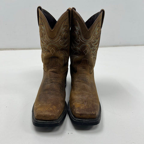 Tony Lama TLX TW4005 Waterproof Western Work Boots Brown Leather Size 12 D