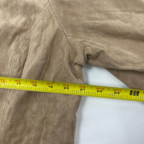 NWT Relativity Y2K Tan Suede Leather Zip Mock Neck Jacket Women's 1X