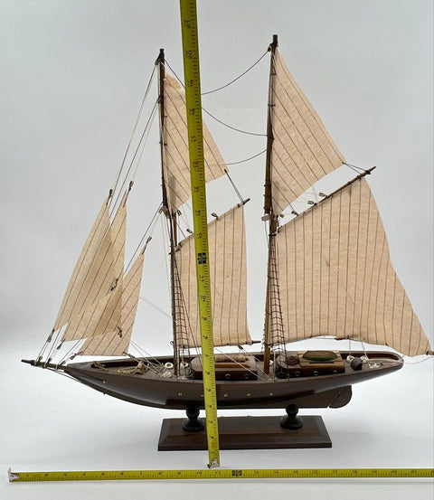 Bluenose Wooden Schooner Model Ship 21" Handcrafted Sailboat Maritime Decor